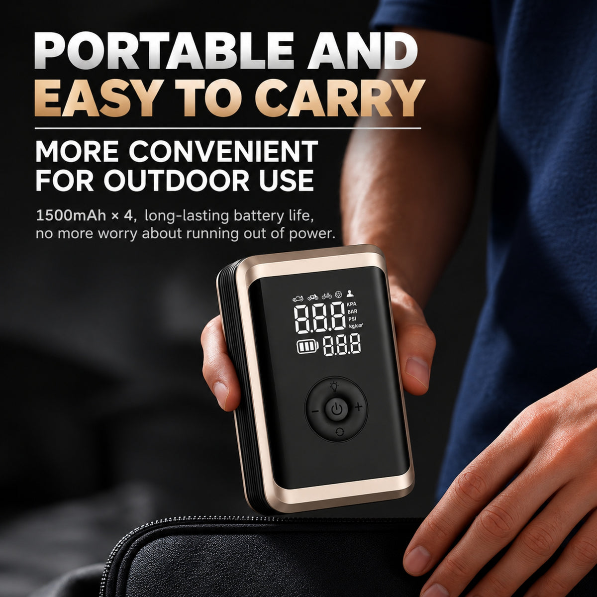 12V Car Jump Starter & Tire Inflator 6000mAh, 800A Peak Current, Digital Air Compressor with LED Light