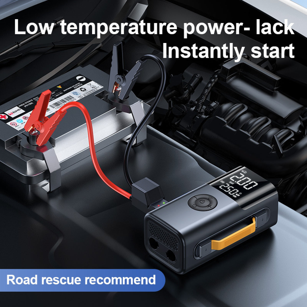 10000mAh Portable Car Jump Starter & Tire Inflator – 12V Emergency Battery Booster, 150 PSI Digital Air Compressor with LED Light