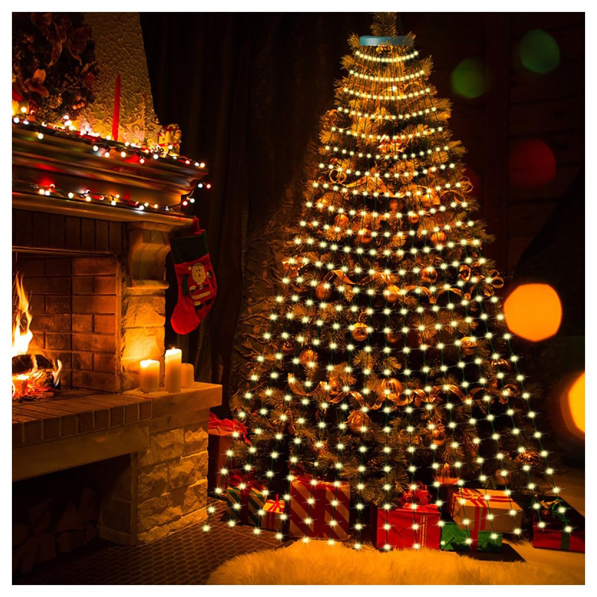 Cascading Christmas Twinkle Lights – Warm White Vine Lights, 6.56Ft 16-Strands 320LED