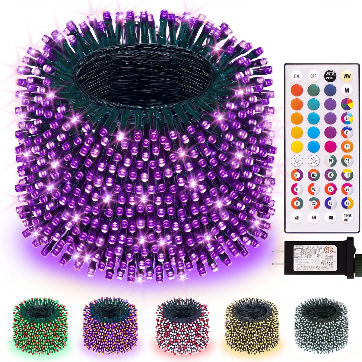 USB Outdoor String Lights | Color Changing LED 34 Colors Solar Fairy Lights with Remote