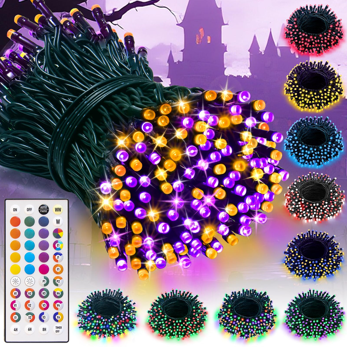 USB Outdoor String Lights | Color Changing LED 34 Colors Solar Fairy Lights with Remote