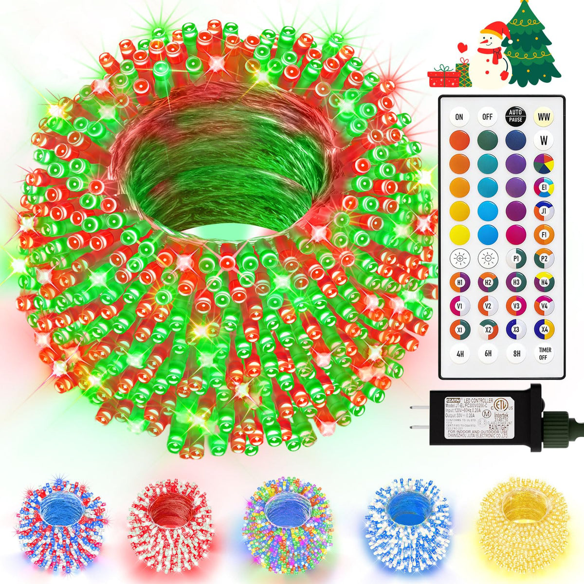 USB Outdoor String Lights | Color Changing LED 34 Colors Solar Fairy Lights with Remote