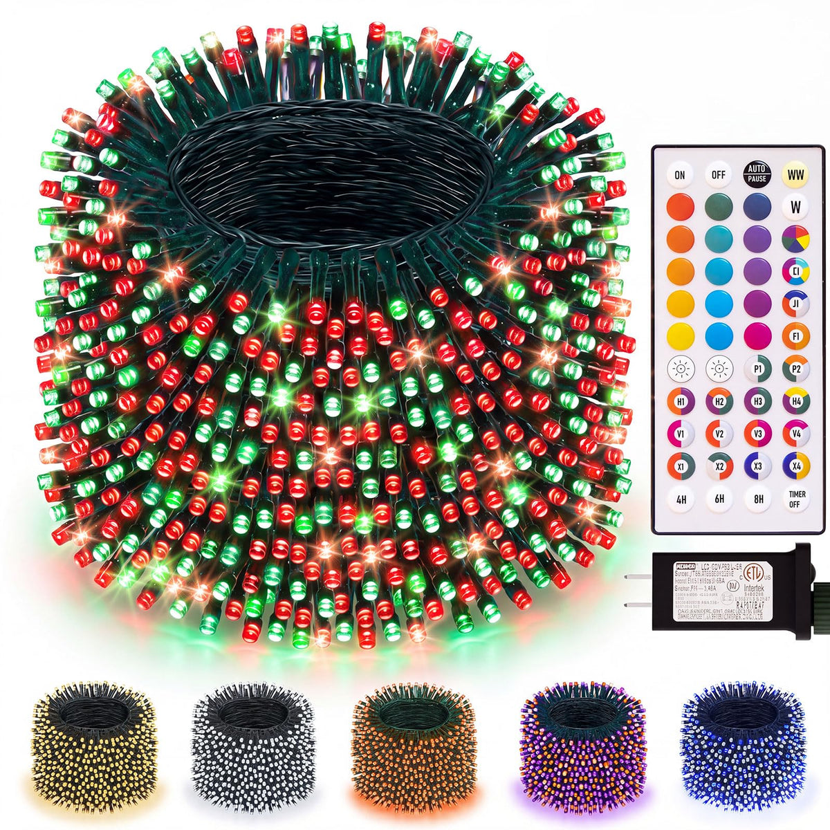 USB Outdoor String Lights | Color Changing LED 34 Colors Solar Fairy Lights with Remote