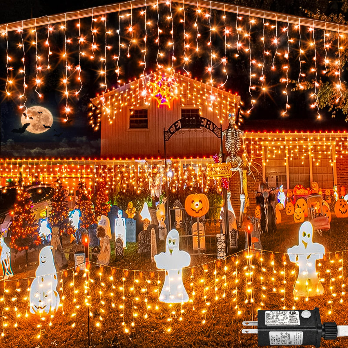 Icicle lights for Outside Christmas Lights Outdoor 33ft 320 LEDs Warm White