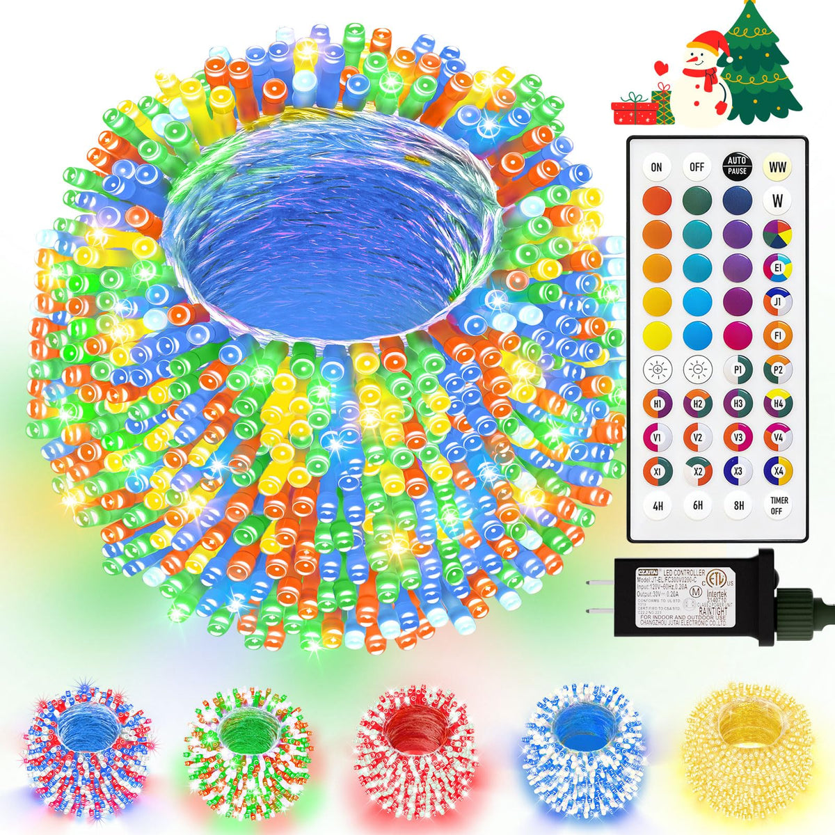USB Outdoor String Lights | Color Changing LED 34 Colors Solar Fairy Lights with Remote