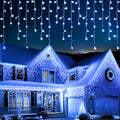 Cool/Warm White Christmas Icicle Lights with Timer & 8 Modes for Outside