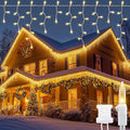 Icicle Lights Outdoor, 23FT 200 Warm White LEDs & Connectable Design
